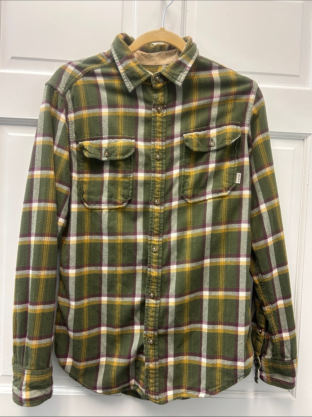 Burton Snowboard Durable Goods Chennai Plaid LS Flannel Button-down Men’s  Shirt